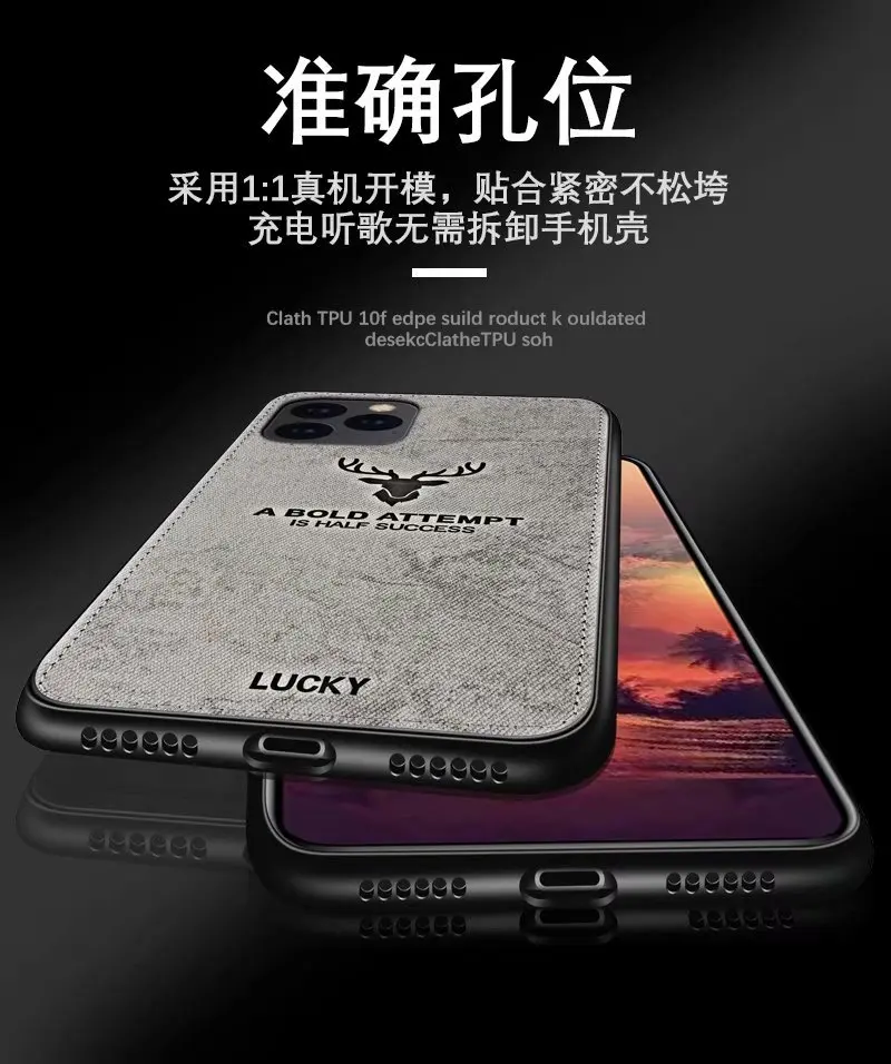 Для Apple iphone 11 чехол Роскошный мягкий силикон+ твердая ткань олень кошка защитная задняя крышка чехол для iphone 11 Pro Max iphone 11