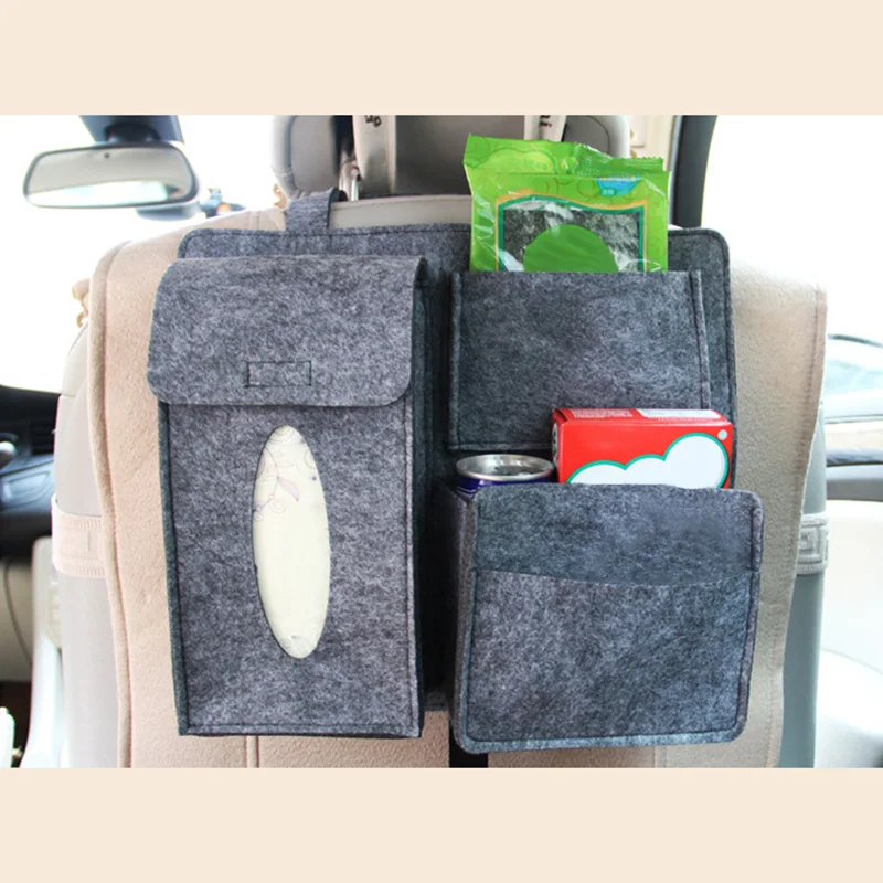 Прямая поставка сумка для хранения автомобиля универсальный органайзер для спинки сиденья Сумки войлочный держатель для заднего кресла мульти-контейнер с карманами V-Best
