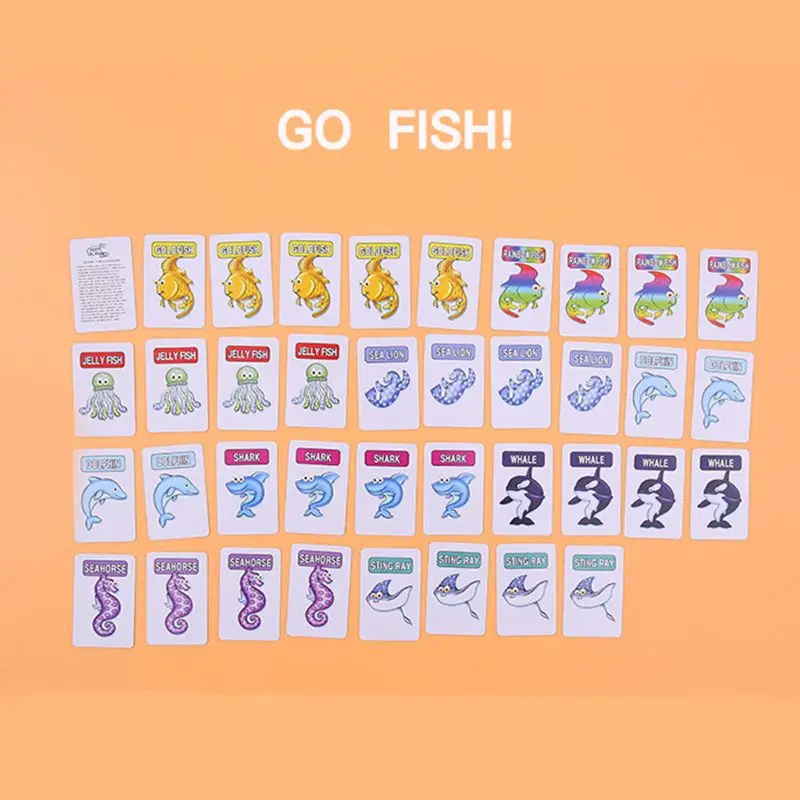 Детские карточные игры набор-старая горничная, Go Fish, сердечки, Crazy Eights семейные вечерние подарки 634F