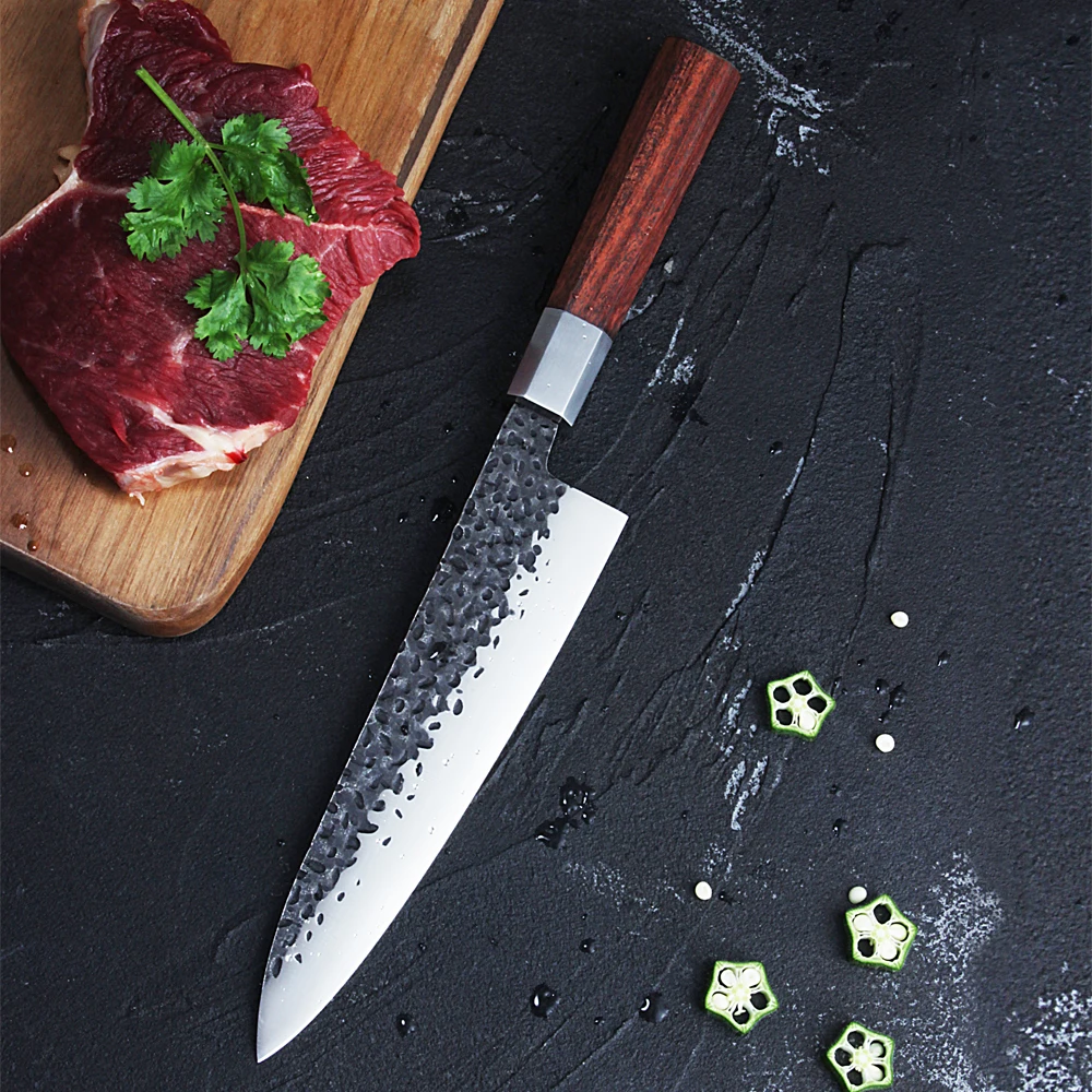 

FANGZUO Stainless Steel Kitchen Knives Hammer Forged Handmade Chef/Chopping/Santoku Knife Cleaver Slicer Kitchen Cooking Tools