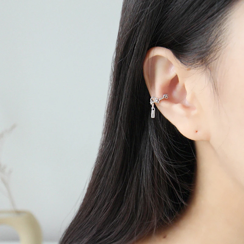 925 Sterling Silver Earrings For Women Zircon Clip Earrings Gold Cartilage Ear Bone Earrings Girl Gift No Piercing Ear Cuff R5