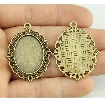 

10pcs 13x18mm Inner Size Vintage Antique Bronze Color Zinc Alloy Cameo Cabochon Base Setting For Jewelry Making