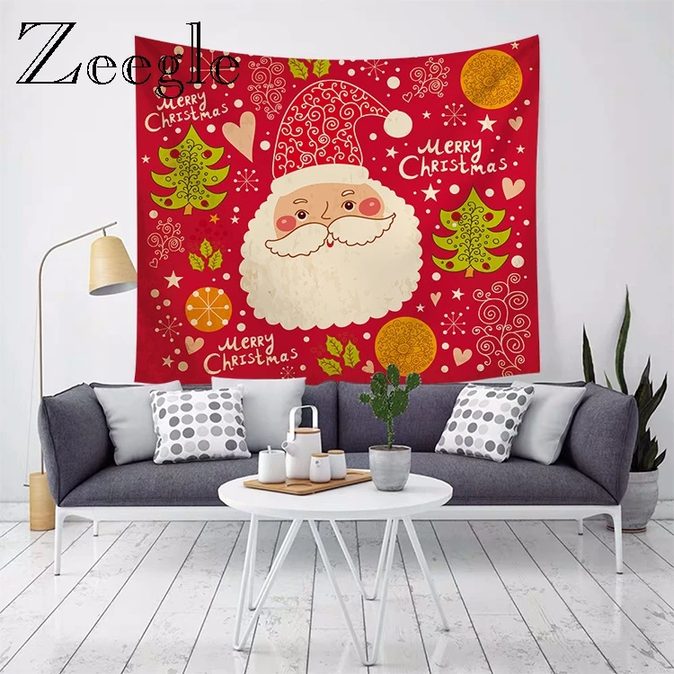 Zeegle  New Year Blanket Home Wall Hanging Tapestry Christmas Tapestry Picnic Mat Bedside Yoga Mat Bedroom Account Beach Towel