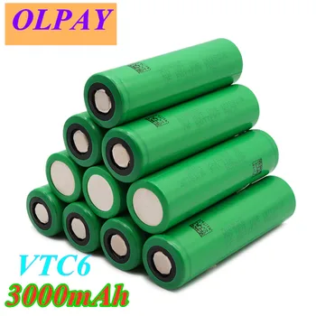 

6PCS original 3.7V 3000 mAh Li ion rechargeable 18650 battery for us18650 vtc6 20A 3000mah for-Sony toys tools flashlight