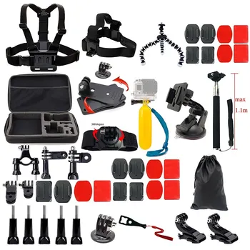 

44pcs Camera Accessories Cam Tools for Gopro Hero 5/Session/4/3/2/HD/LCD Black Silver Cameras