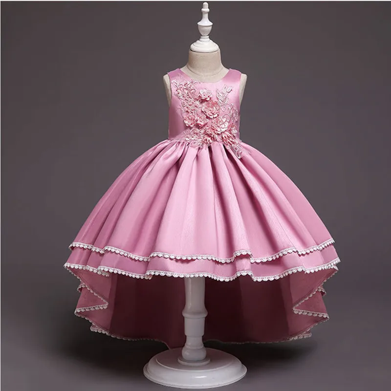 Детское элегантное платье принцессы для девочек; рождественское детское вечернее платье с цветочным узором для девочек; одежда для детей на год