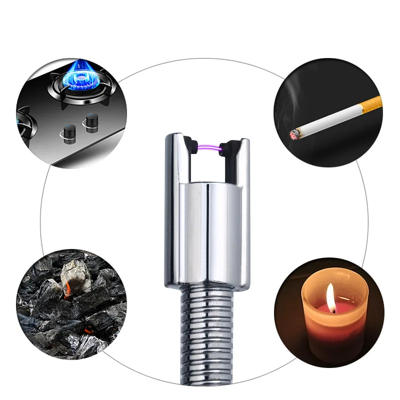 Наружная USB Электронная кухонная зажигалка перезаряжаемая плазменная сигаретная дуговая Зажигалка Ветрозащитная беспламенная длинная Зажигалка для свечей гаджеты