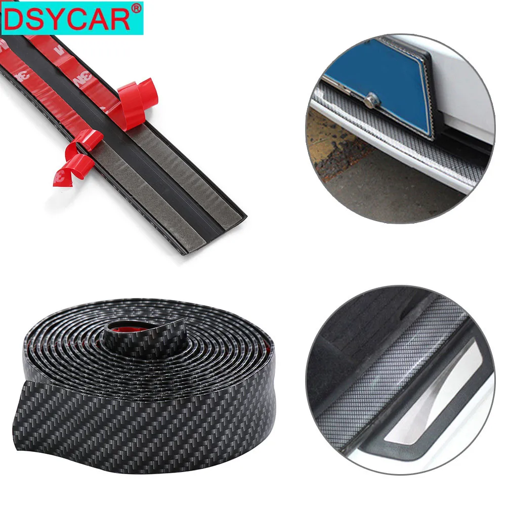 

DSYCAR 1 шт. универсальная защита для двери бампер из углеродного волокна Резиновая полоса для переднего и заднего бампера Защита для входной двери