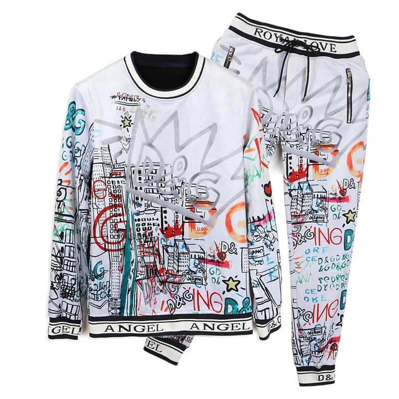 

Men dg Hoodie With Pant Set And Printing Material For Men's Sport Tracksuit High Quality Product France Dolce Panda Luxury Brand