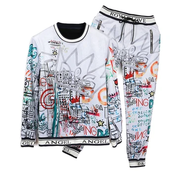 

Men dg Hoodie With Pant Set And Printing Material For Men's Sport Tracksuit High Quality Product France Dolce Panda Luxury Brand