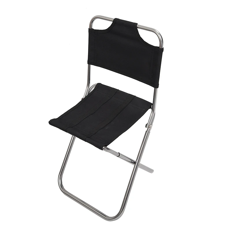 

Portable Folding Aluminum Oxford Cloth Chair Outdoor Fishing Camping with Backrest Carry Bag Black
