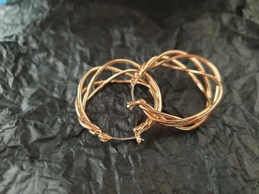 

GIRLY WOMEN EARRING GOLD COLOR PLATING WIRE WRAP HOOP EARRING FOR WOMEN GIRL