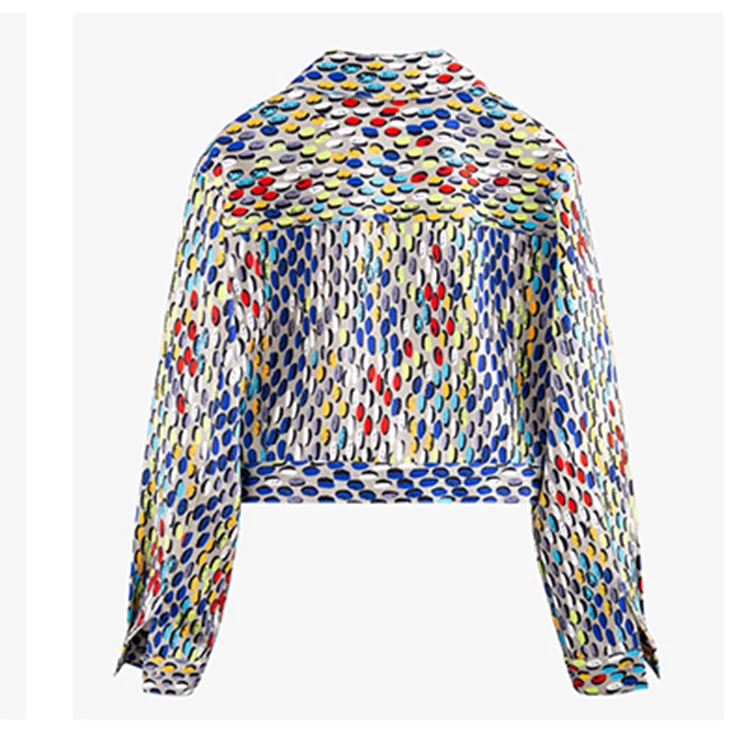 HIGH STREET Newest Designer Jacket Women's Colors Dot Buttons Jacket