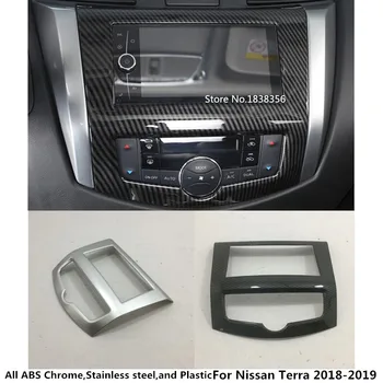 

For Nissan Terra 2018 2019 2020 Detector ABS Chrome Middle Console Temperature Air-Condition Volume Navigation Switch Trim Frame