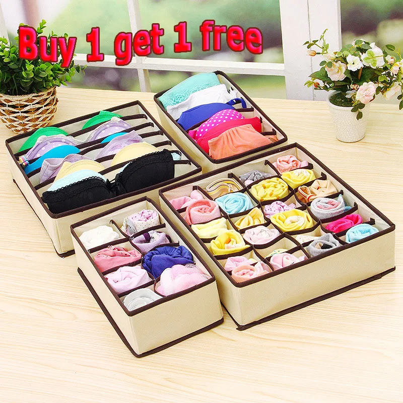 

6 7 8 24 Grid Multi-Size Bra Scarves Socks Underwear Organize Home Storage Box Non-Woven Closet Drawer Organizer Environmental