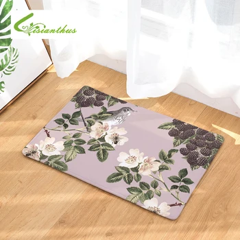 

Welcome Floor Mats Doormat Retro Flowers Printed Kitchen Bathroom rugs House Carpet for Living Room Anti-Slip Tapete Rug