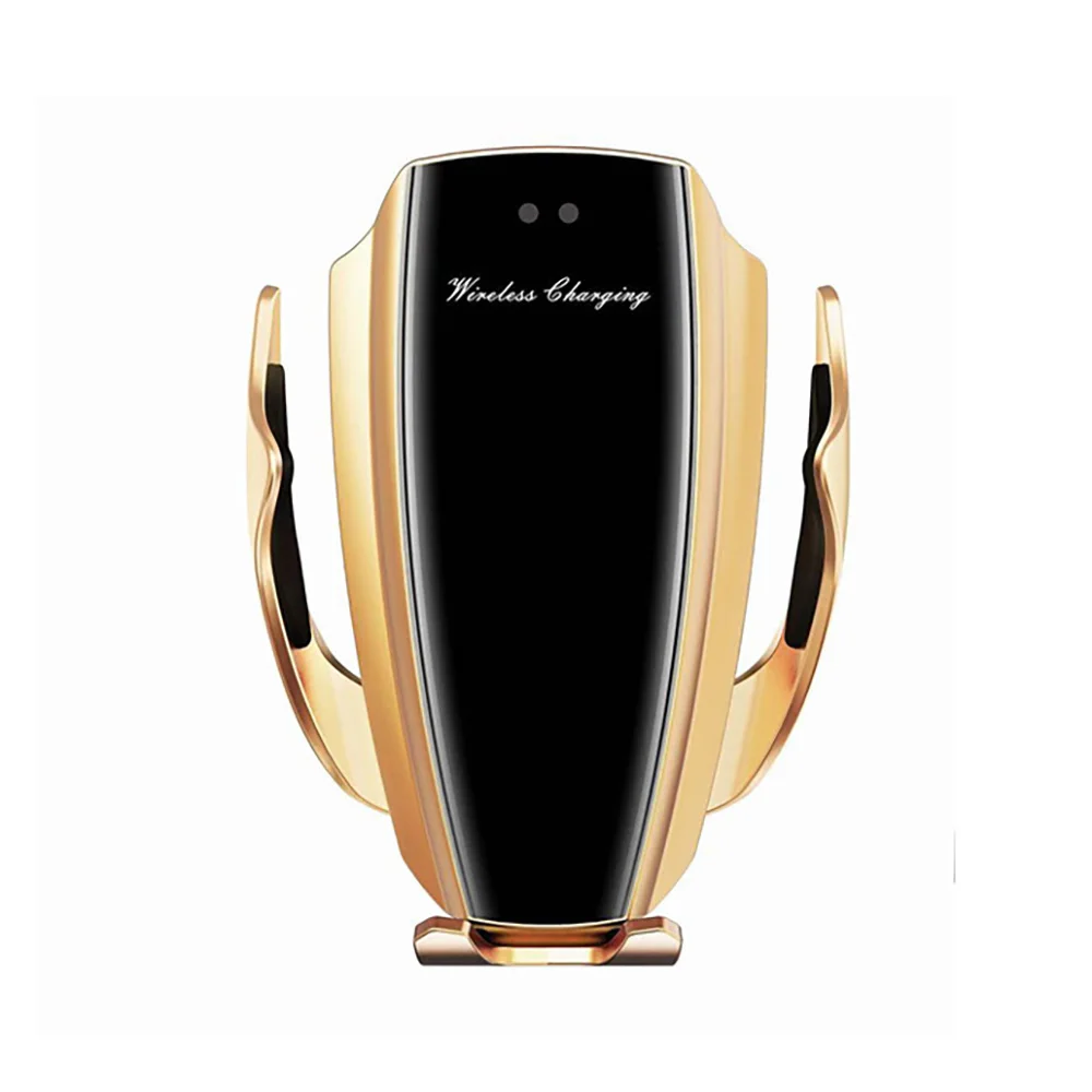 Gold FDGAO Qi автомобильное беспроводное зарядное устройство для iPhone 11 XS XR X 8 samsung S10 S9 S8 10 Вт автоматическое Индукционное крепление Быстрая зарядка держатель телефона - Цвет: Gold