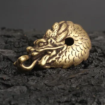 

Brass Dragon Solid Zodiac Dragon Pendant Handmade Key Chain Creativity Gift Evil Dispelling Safety Lucky Mascot