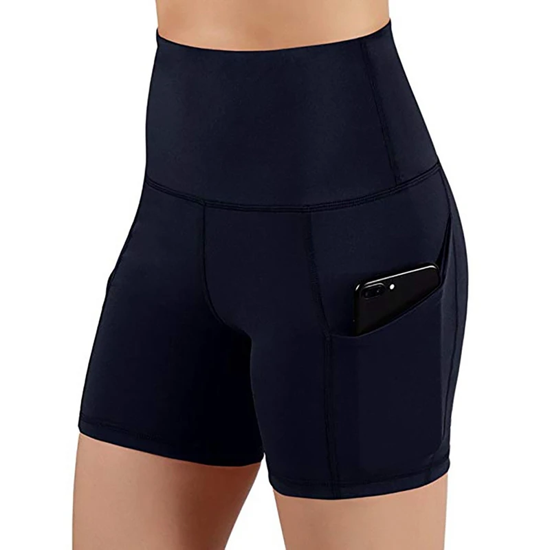 Для бега, женские шорты с высокой талией для йоги, подтягивающие ягодицы, пуш-ап, обтягивающие спортивные колготки, короткие брюки