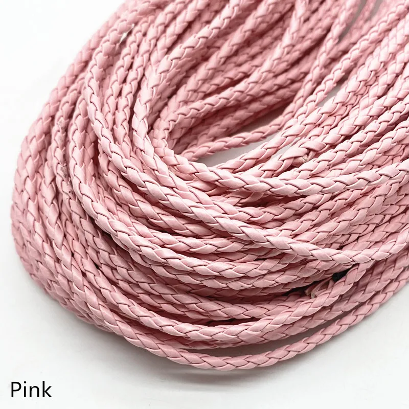 Artificial Leather Braided Rope leather cord 2 Meters 3mm Four Strand Cores For Fashion Bracelet Design Jewelry Making Handmade DIY