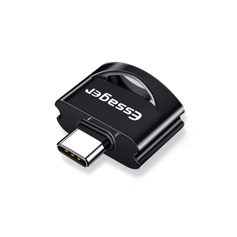 Адаптер Essager usb type C OTG для samsung S10 Xiaomi Mi 9 Oneplus 7 Pro 6t USBC разъем USB-C type-C к USB 3,0 OTG - Цвет: Черный