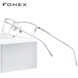FONEX оправа для очков из чистого титана, мужские очки, новинка 2019, по рецепту, полуоправы, квадратные, для близорукости, оптические очки, очки