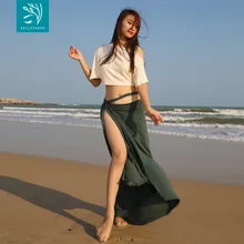 Одежда для танца живота женское платье для танца живота молочная шелковая рубашка и длинная юбка с высоким разрезом костюм практика танца живота костюмы S255+ Q3106