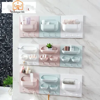 

Wall Hole-Free Storage Box Paste Suction Wall Storage Rack Kitchen Wall Hanging All Kinds of Storage Artifact Dormitory Bedroom