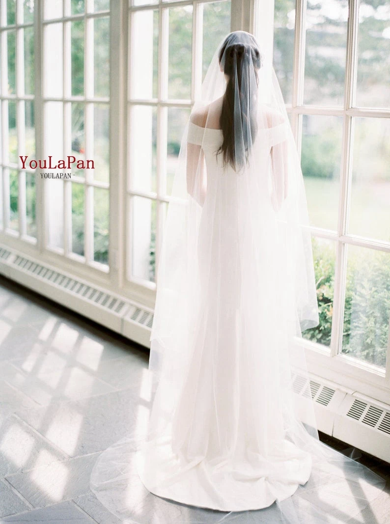 TOPQUEEN VL20 wedding veil Womens Bride Married veil Romantic bridal veil Sweet Wedding Veil 1 layers veil without comb