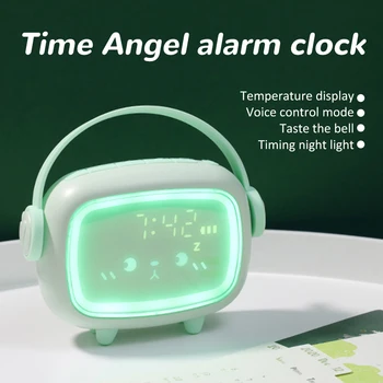 

Cartoon Cute Smart Alarm Clock Digital Table LED Clock USB Rechargeable Timing Countdown Snooze Night Light For Child Kids Gift