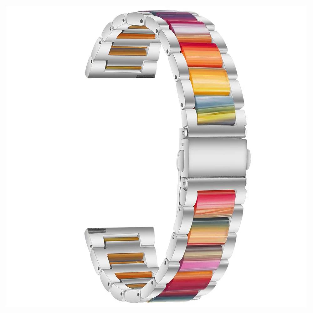 Premium Metal Resin Watch Band Strap for Men - 20mm Adjustable