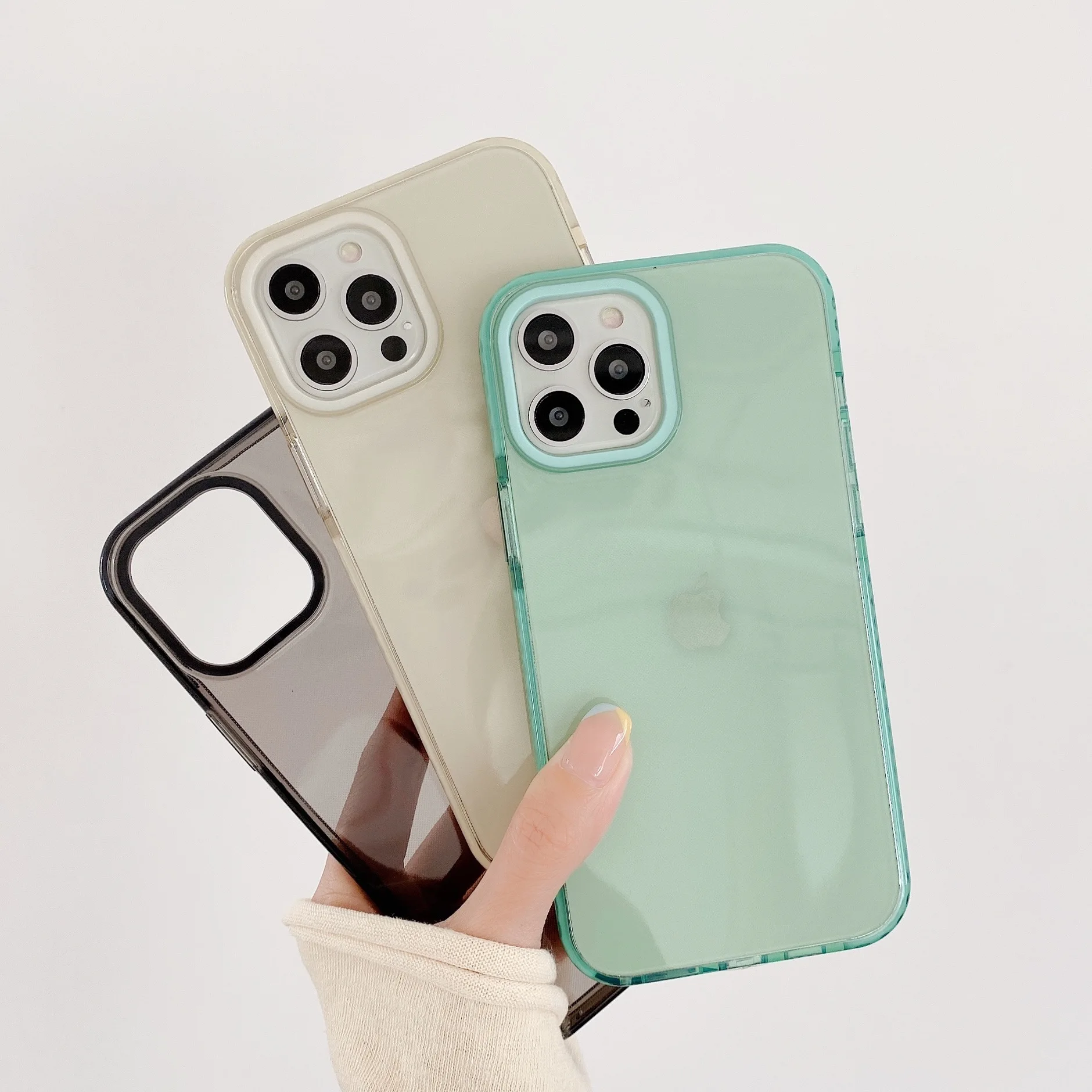 Мягкий чехол для Iphone 11 Pro Max 12Pro 12mini XR Xsmax 7 8 Plus ТПУ прозрачный мятно-зеленый летний |