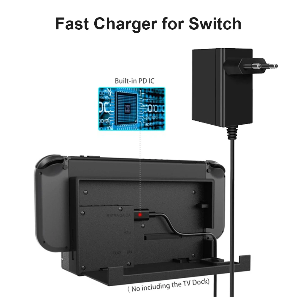 EU/US Plug AC Adapter Charger For Nintendo Switch NS Game Console Wall Travel Home 5V 2.6A Fast Charging USB Type C Power Supply |