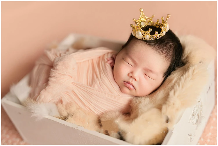 Newborn Baby Crown Pearl Silver Sapphire And Ruby Golden Creative Photography Props Infant Accessory | Детская одежда и обувь