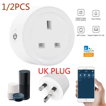 

1/2PCS Ewelink ZigBee Smart Socket WiFi APP Voice Wireless Control Switch UK Timer Plug For Samsung SmartThings Alexa APP