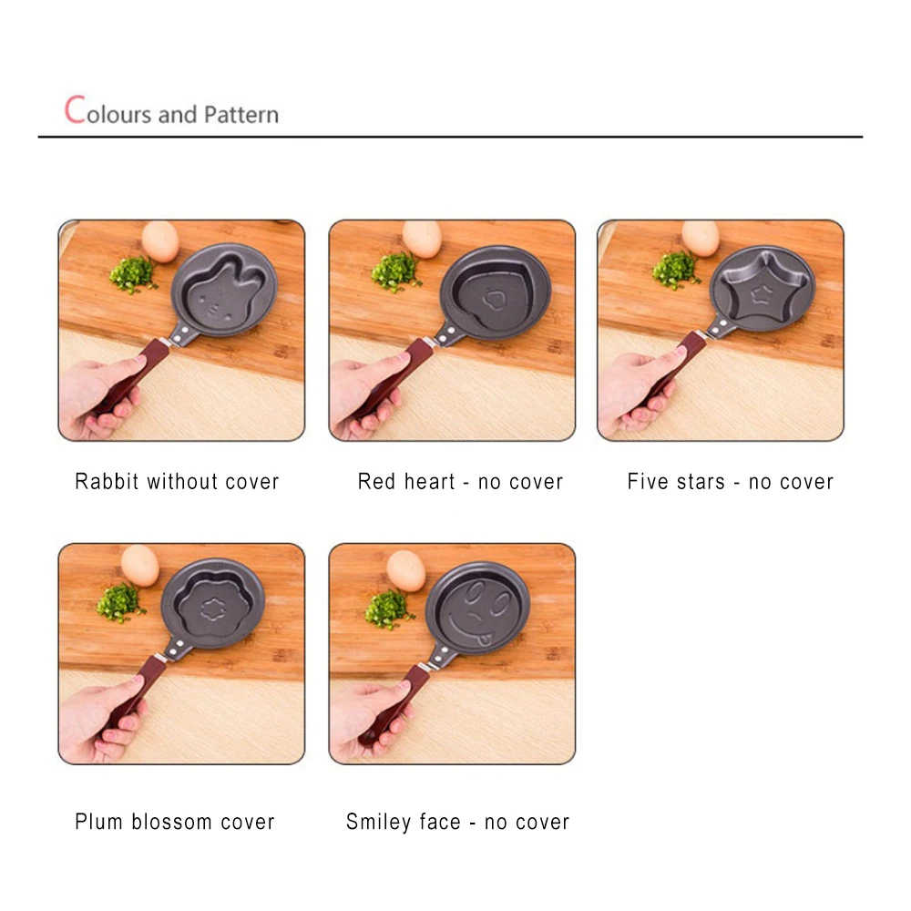 Cute Shaped Egg Mould Pans Nonstick Stainless Mini Breakfast Egg Frying Pans Cooking Tools Steel Kitchen Accessoories - Цвет: Plum blossom