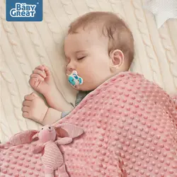 BABYGREAT детское плюшевое одеяло Двухслойное 3D из микрофибрового плюша для новорожденных пеленка для младенцев одеяло ультра мягкое детское