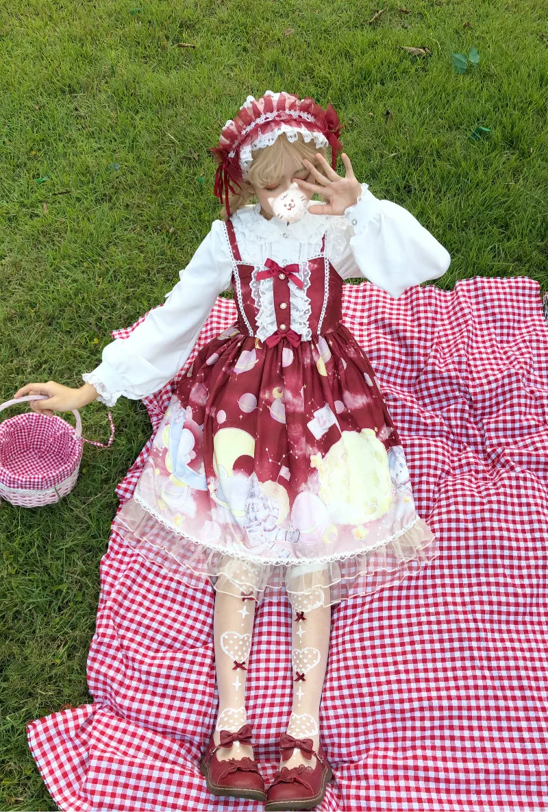 Cosplay&ware Lolita Dress Sweet Cute Japanese Kawaii Girls Princess Maid Vintage Gothic Printed Patterns Lace Pink Summer Skirt -Zentai shop online Hf2ea3bd2d05a4c0cb330bc5002e17301h.jpg