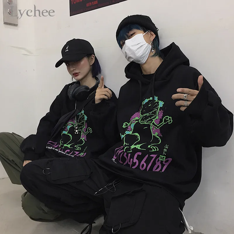 Lychee Harajuku женские толстовки с надписью Monster весенние Осенние топы повседневные