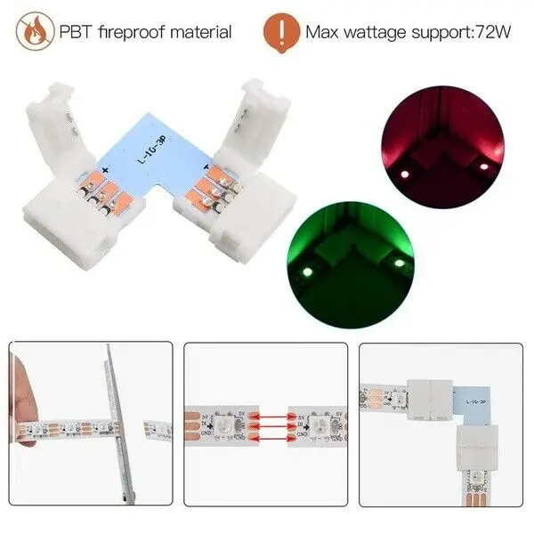 4 Pin RGB led светильник с проводом 3528/5050 Светодиодная лента 8 мм/10 мм ширина печатной платы ленточный кабель с печатной платой Зажим адаптер