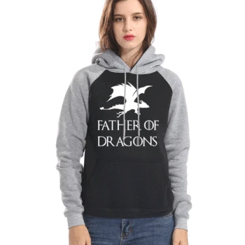 

Game of Thrones Hoodies Father of Dragons Hooded Pullover Sweatshirts 2019 Winter Autumn Casual Black High Quality Clothing