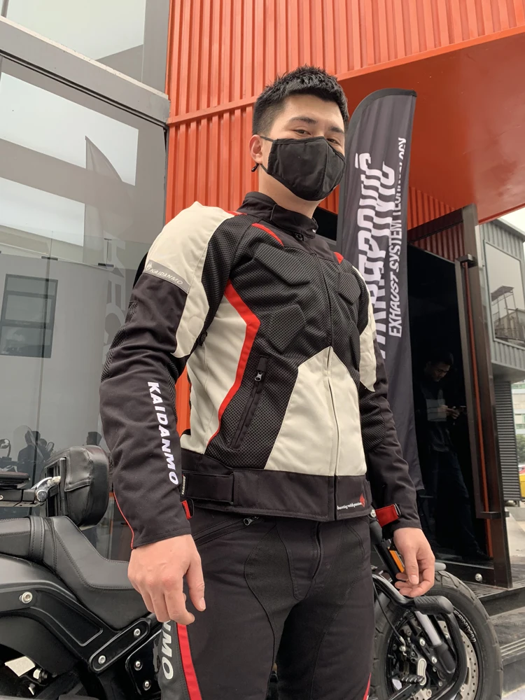Summer motorcycle riding suit male heavy locomotive anti-fall mesh racing jackets knight cycling waterproof jackets 4 colors