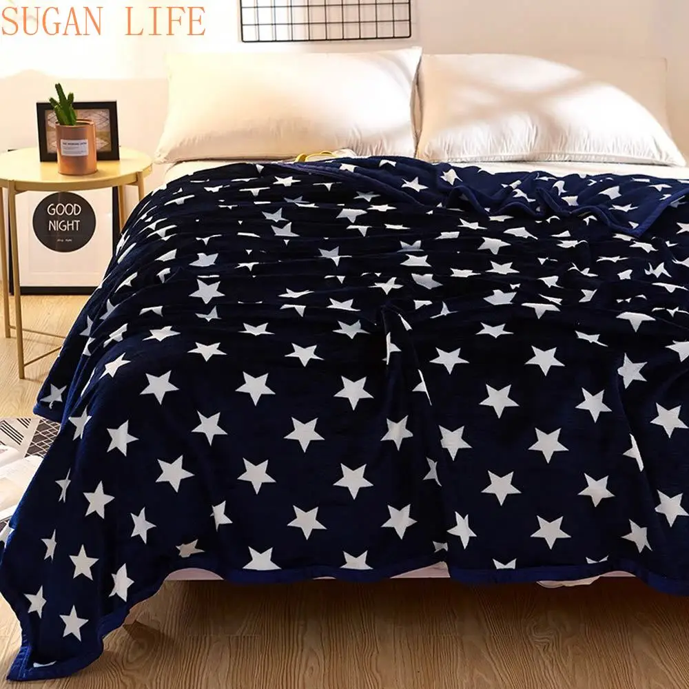 SUGAN blue Star Things одеяло из флисовой ткани, многоразмерное покрывало