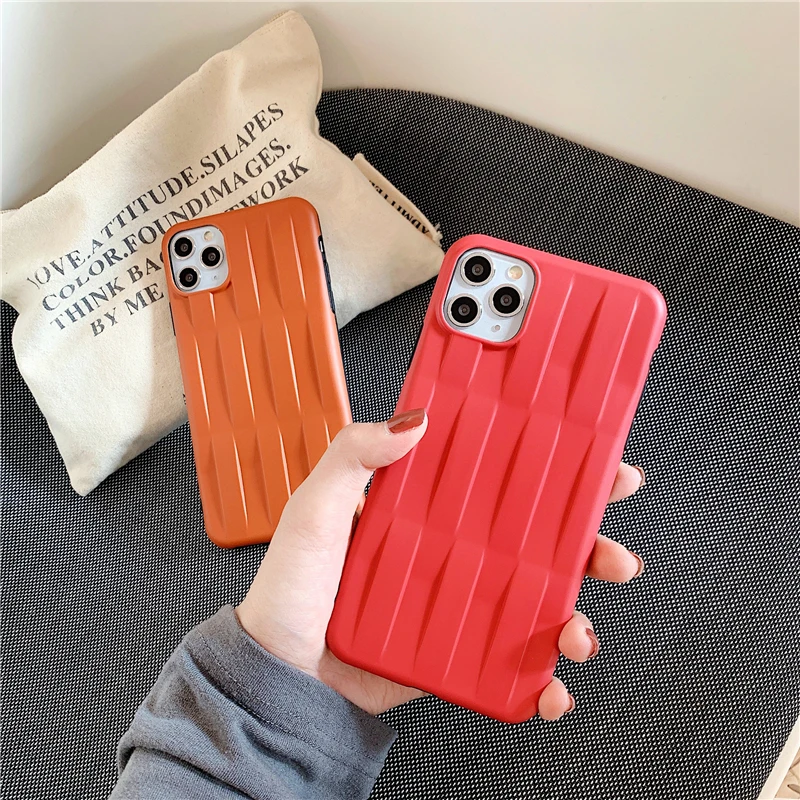 Сплошной цвет полоса Bump текстура чехол для телефона для Iphone 11 Pro Max X Xr Xs Max мягкий чехол по технологии imd для Iphone 7 8 Plus девушка задняя крышка