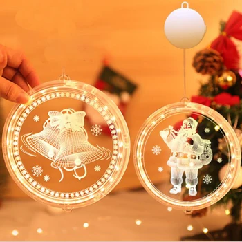 

New Christmas Tree LED String Lights Decor Home 3D Creative USB Power Curtain Fairly Light Wireless Control SnowMan forBaby Gift