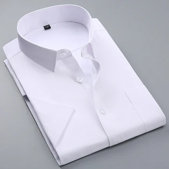 

Summer Men's Short Sleeve Dress Shirt with Chest Pocket Slim-fit Business Formal Social Casual Shirts