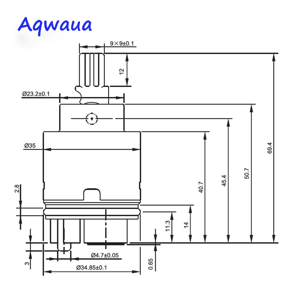 Aqwaua 35mm Faucet Valve Core Faucet Switch Replacement Part Mixer Cartridge with Distributor Bathroom Accessories