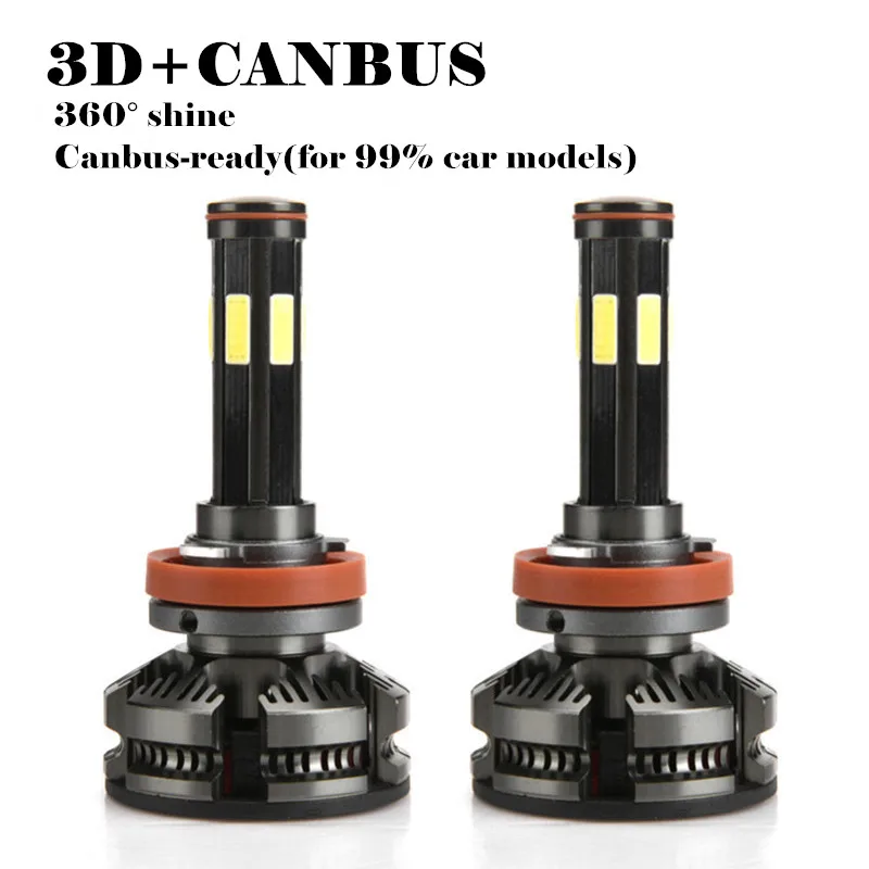 3D Canbus Новое поступление H4 H7 led Canbus No Error H11 Светодиодная лампа H8 9005 hb4 9006 hb3 автомобильный головной светильник 16000лм автомобильный противотуманный светильник Automotivo - Испускаемый цвет: 3D Canbus