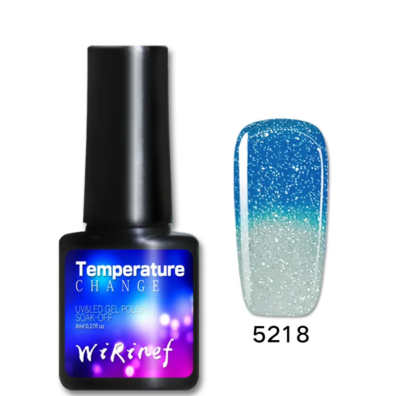 8 мл термальный лак для ногтей Блеск Температура Изменение цвета ногтей лак маникюрный лак Блестящий мерцающий лак для ногтей Декор - Цвет: 5218
