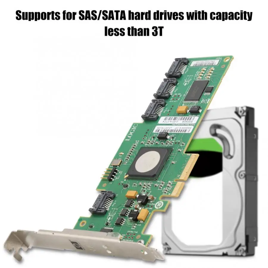 Для LSI SAS3041E B3 чип 3 ГБ/сек. 4-портовый карта для массива данных для SAS/контроллер RAID 433906-001 аккумулятор большой емкости до 1000 МБ/с. для hp версия